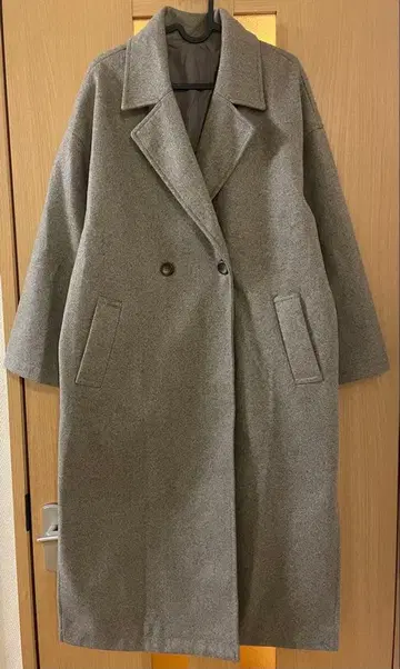 간사이 패션 연합 그레이 더블 브레스트 체스터 코트 M