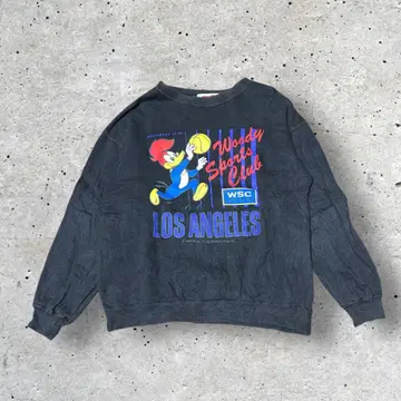 초레어 90s 우디 우드페커 L 맨투맨 흑먹색 구제 의류 레트로