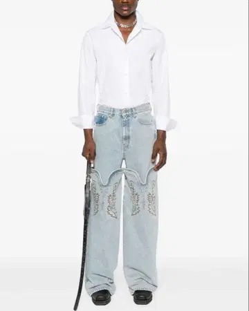 Y/project 자수 데님 팬츠