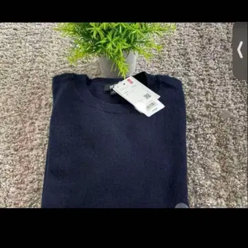 미사용 새상품 캐시미어 100 네이비 니트 스웨터 XL