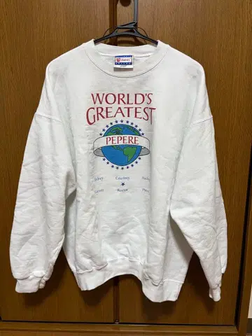 헤인즈 빈티지 맨투맨 구제 의류 화이트