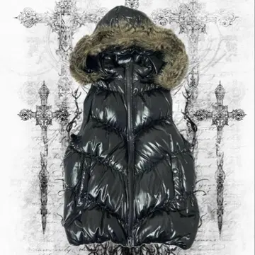 GAP y2k 그런지 헤이세이 갸루 시크 스타일 퍼 다운 베스트 자켓