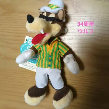 도쿄 디즈니랜드 34주년 빅 패드 울프 봉제 인형 배지