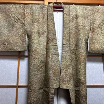 실크 코몬 무늬 기모노 멀티컬러, 새상품급, 새상품, 시크한 색감