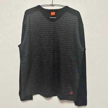 [레어] HUGO BOSS V넥 니트 하운드투스 체크 패턴 메리노울