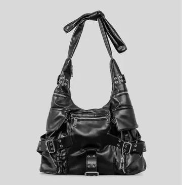 y2k 그런지 펑크 고딕 스터드 십자가 스컬 숄더백