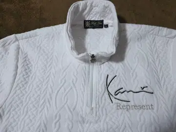 칼 카니 골프 퀼팅 하프 지퍼 화이트 XL