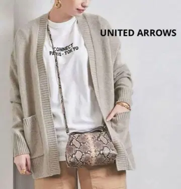 유나이티드 애로우즈 울 캐시미어 노버튼 가디건