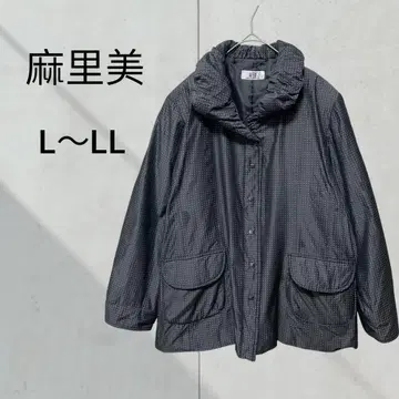 린넨 도트 무늬 후드 부착 패딩 자켓 경량