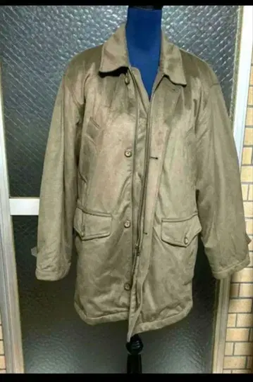 브라운 스웨이드풍 롱 자켓 빈티지 클럽 충전솜 점퍼