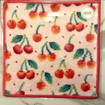 FEILER 페이러 체리 도트 손수건 페일 핑크 x 핑크 WEB 한정판