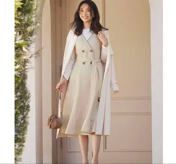 [CanCam 게재] 폴리에스테르 트윌 스트레치 트렌치코트