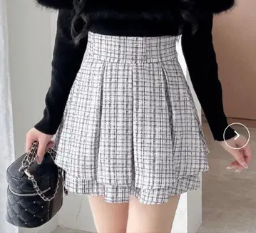 INGNI 트위드 턱 미니 플레어 스커트