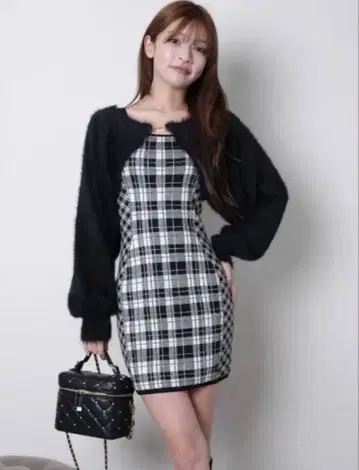 [ 모양 선택 가능 ] 페더 체크 앙상블 원피스 * 타이트 스커트 타입