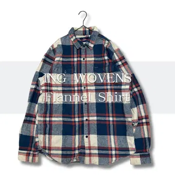 좋은 배색 ING WOVENS 플란넬 셔츠 XL 체크 무늬