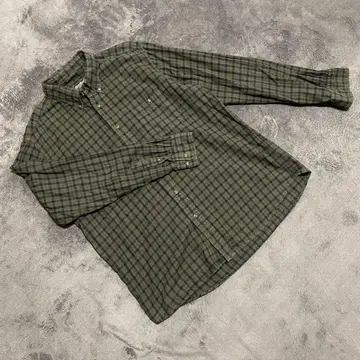 Eddie Bauer 라이트 플란넬 셔츠 L 그린 택