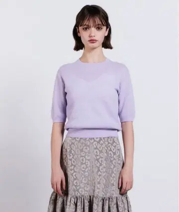 새상품 Sov. 모헤어 하프 슬리브 니트탑