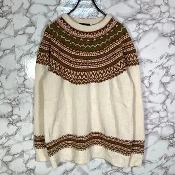 SHIPS 쉽스 ( M ) 노르딕 무늬 니트 스웨터 브라운 계열