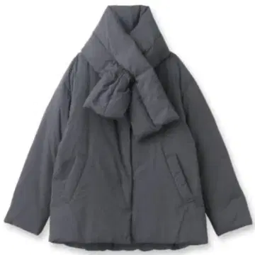 언타이틀 머플러 포함 다운 자켓 블랙