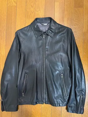 EDIFICE 블랙 가죽 라이더 자켓