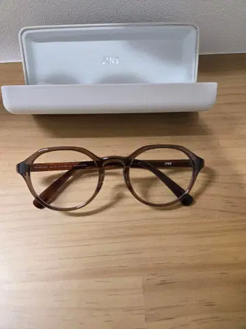 JINS 브라운 안경 도수 없음