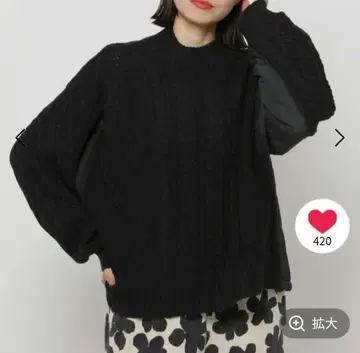 니코앤드 퀼트 도킹 니트 풀오버 블랙 M