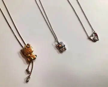 산리오 Hello Kitty 실버 체인 목걸이 3세트