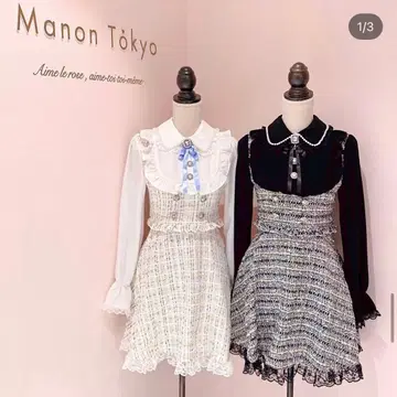 ManonTokyo 셋업 라이크 트위드 원피스 화이트