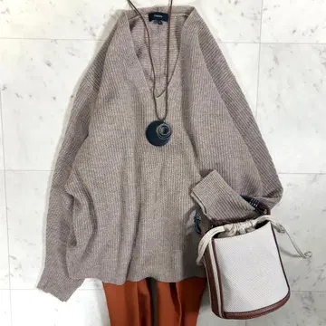 새상품급 띠어리 울 캐시미어 V넥 니트 루즈핏 그레이지 고급