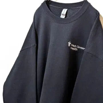 길단 MED센터 헬스 자수 맨투맨 트레이닝복 블랙 XL 구제 의류