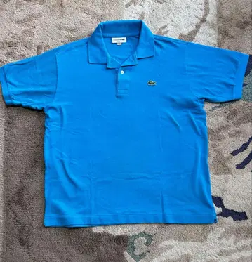 LACOSTE 클래식 핏 피케 셔츠 L 파랑