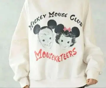 새상품급 미키마우스 클럽 페이스 속기모 맨투맨 F