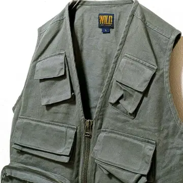 와일드 러브 머신 낚시용 조끼 그린 L 구제 의류