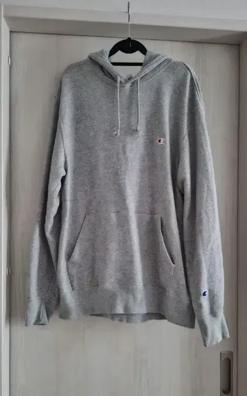 Champion 그레이 후드 부착 후드티