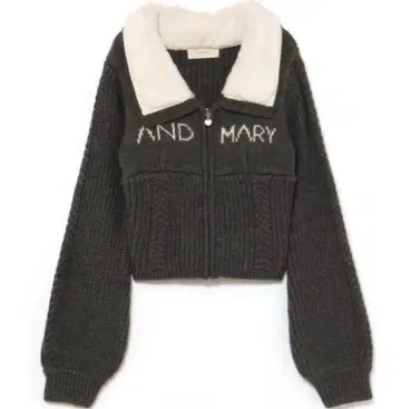 andmary Mary logo zip tops gray