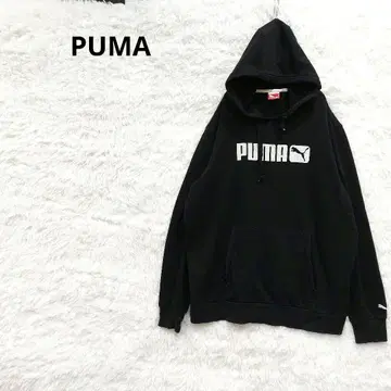 푸마 빅 로고 후디 스웨트 셔츠 블랙 L 후드티