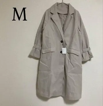 체스터 코트 M 아우터 롱 코트 긴팔 라이트 베이지