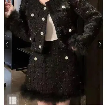 페더 트위드 자켓 x 인팬 안감 부착 스커트 셋업 [pm634]