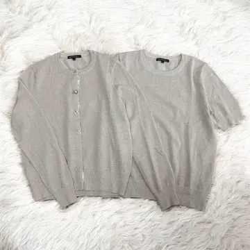 23구 앙상블 라메 니트 비쥬 버튼 베이지 38