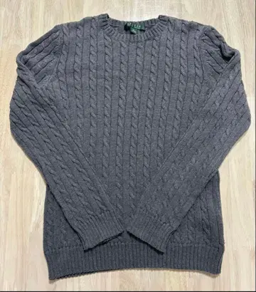 로렌 랄프 로렌 코튼 케이블 니트 다크 그레이 긴팔