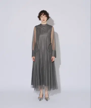 ANDRESD 파이핑 튤 드레스