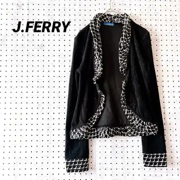 제이페리 벨로아 절개 가디건 기하학 패턴 블랙 (40) 가을/겨울 소재