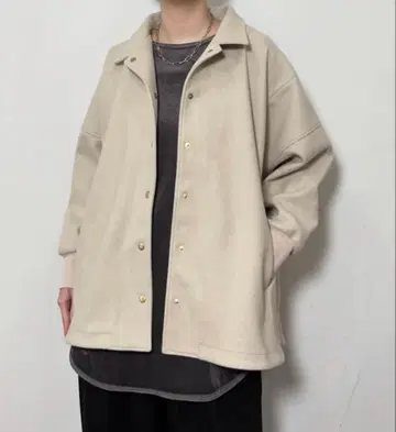 sirodelabonte 라이트 멜톤 셔츠 자켓 오버 사이즈