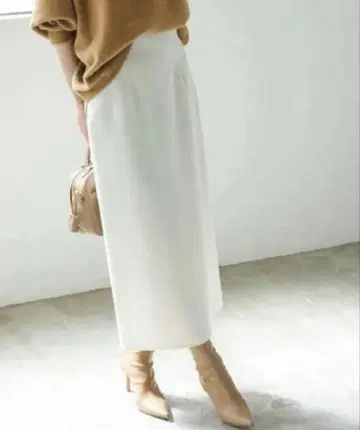 noble 저지라이크 컬러 타이트 스커트 화이트 38