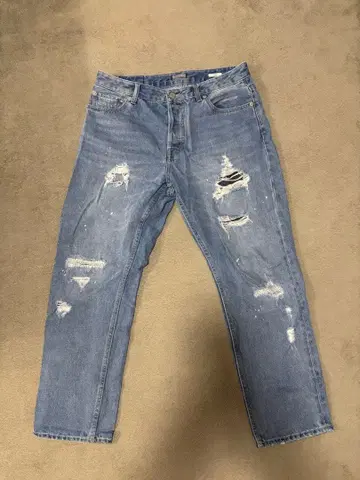 BAY FLOW 데미지 가공 데님 팬츠 라이트 블루