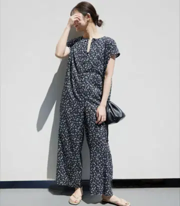 SLOBE IENA/린넨 레이온 프린트 올인원