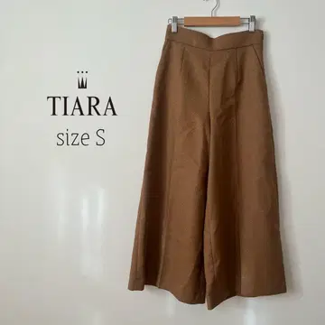 티아라 TIARA 브라운 가우초 팬츠 S 새상품급 두꺼운 원단