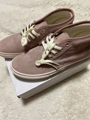 Vans 핑크 스웨이드 하이컷 스니커즈