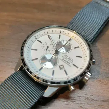 SEIKO ALBA 크로노그래프 손목시계 실버