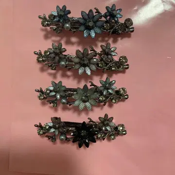 꽃 모티브 헤어핀 4세트